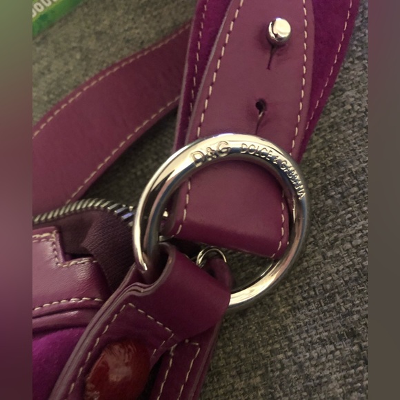 Dolce & Gabbana purple suede shoulder clutch - Picture 5 of 6